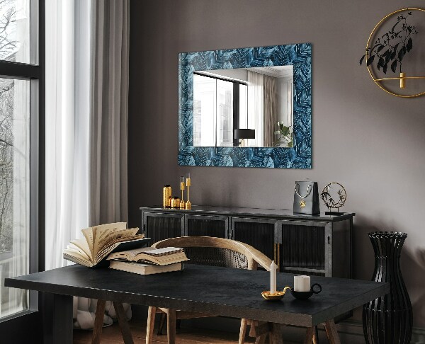 Decorative mirror Blue leaf designs