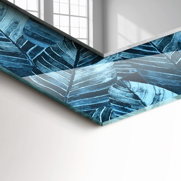 Decorative mirror Blue leaf designs