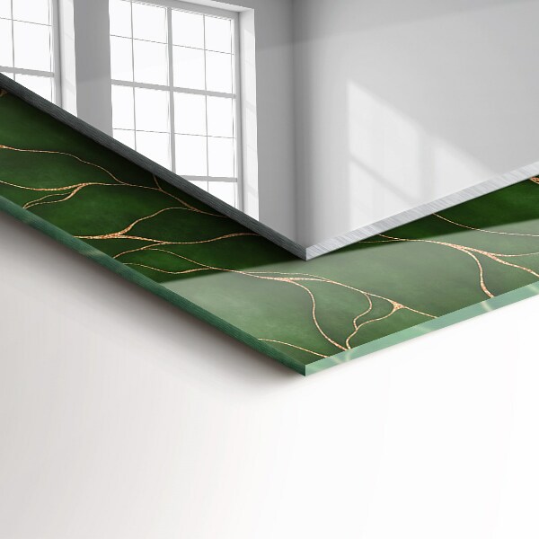 Mirror frame with print Green leaf patterns