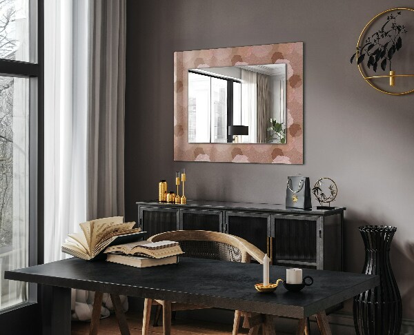 Mirror frame with print Peony flowers