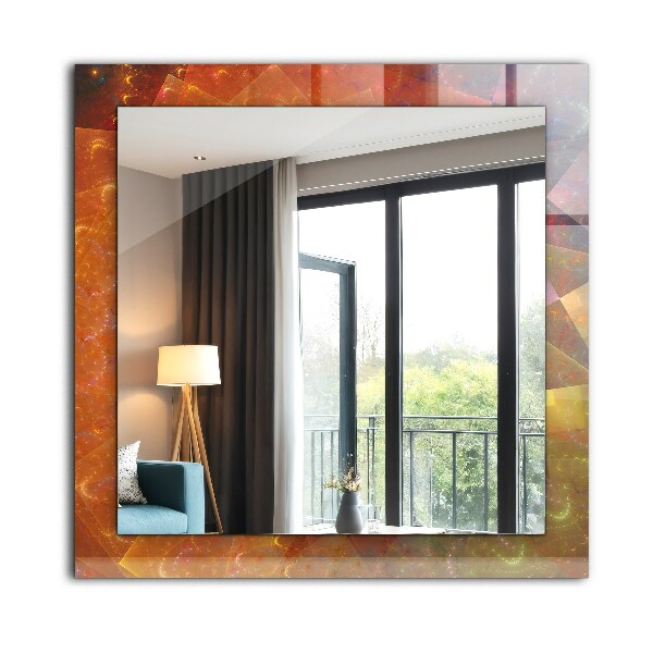 Wall mirror design Colourful fractal spiral