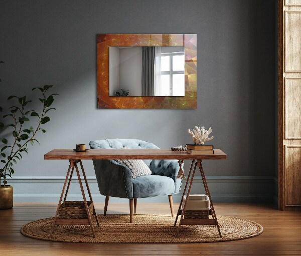 Wall mirror design Colourful fractal spiral