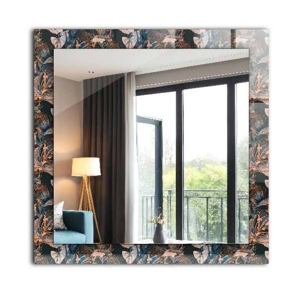 Wall mirror decor Flowers and leaves
