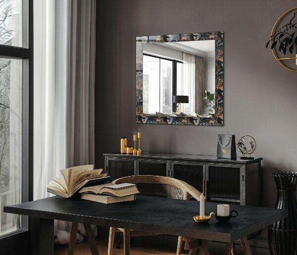 Wall mirror decor Flowers and leaves