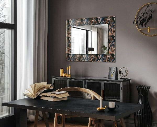 Wall mirror decor Flowers and leaves