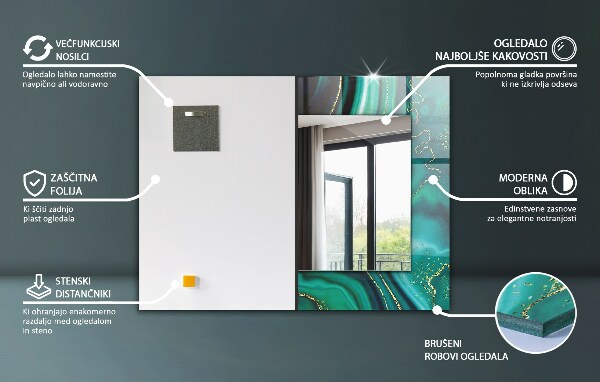 Printed mirror Coloured balloons