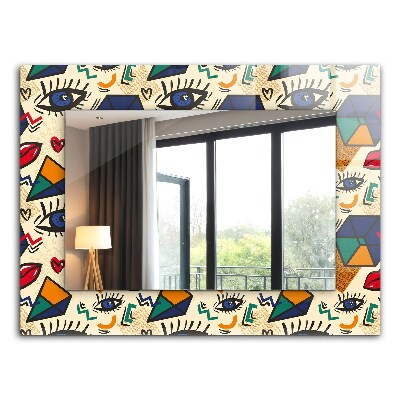 Decorative mirror Eye and mouth shapes