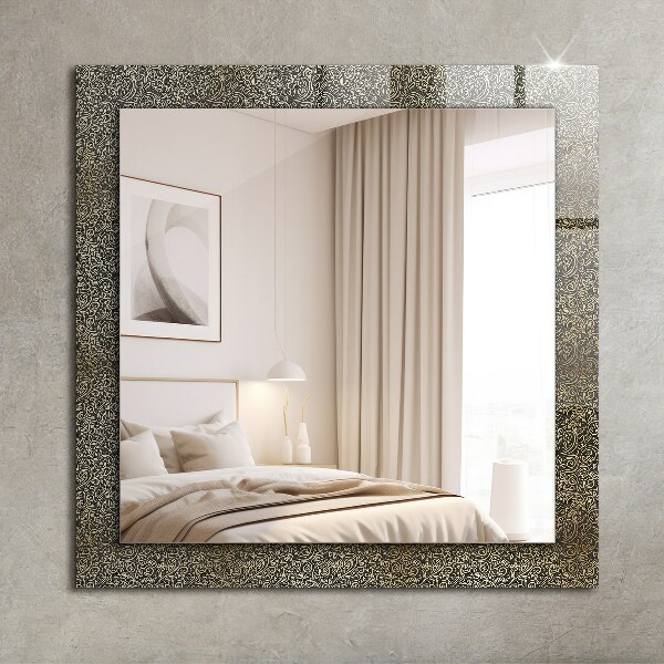 Decorative mirror Golden decorative motif