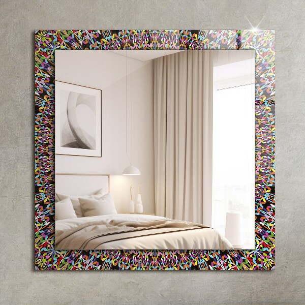 Wall mirror decor Coloured mandala