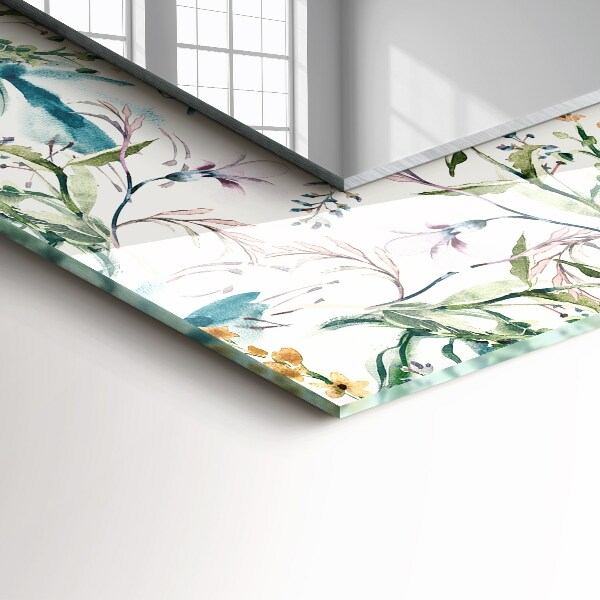 Printed mirror Watercolour floral pattern