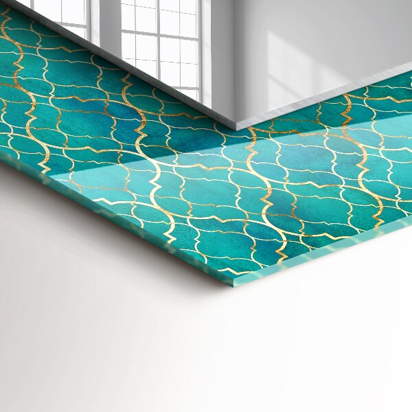 Wall mirror design Green geometric pattern