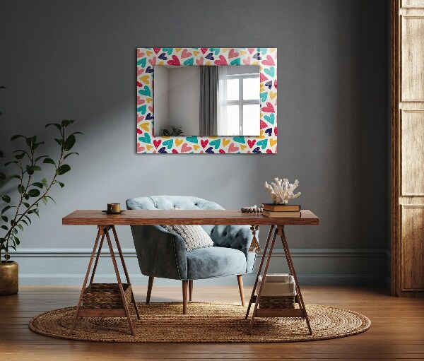Decorative mirror Coloured hearts