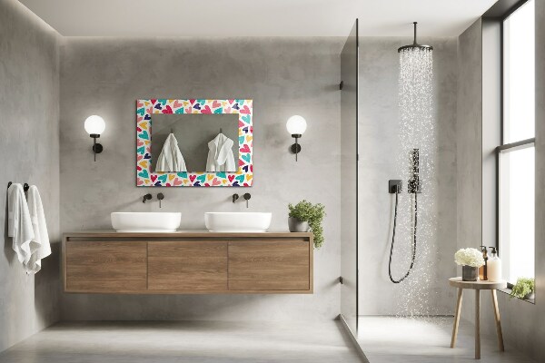 Decorative mirror Coloured hearts