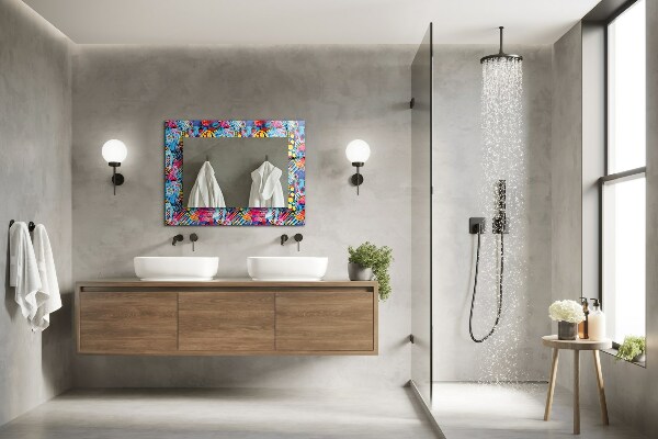 Wall mirror design Colourful abstract motif