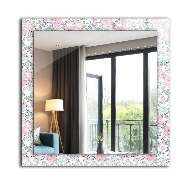 Wall mirror decor Fabric flower pattern