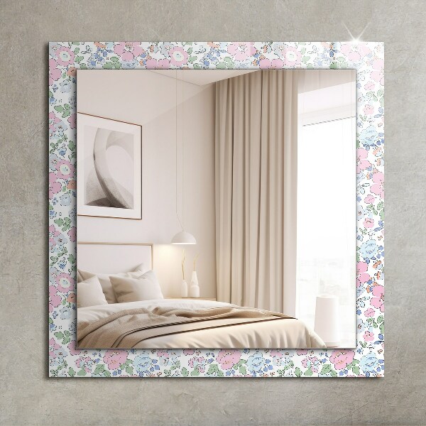 Wall mirror decor Fabric flower pattern