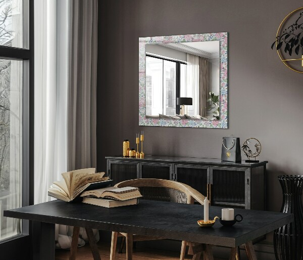 Wall mirror decor Fabric flower pattern