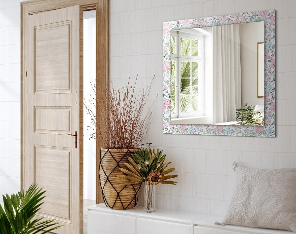 Wall mirror decor Fabric flower pattern