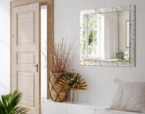 Mirror frame with print Leaf flower design