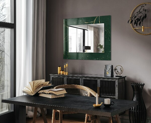 Printed mirror Green and golden leaves