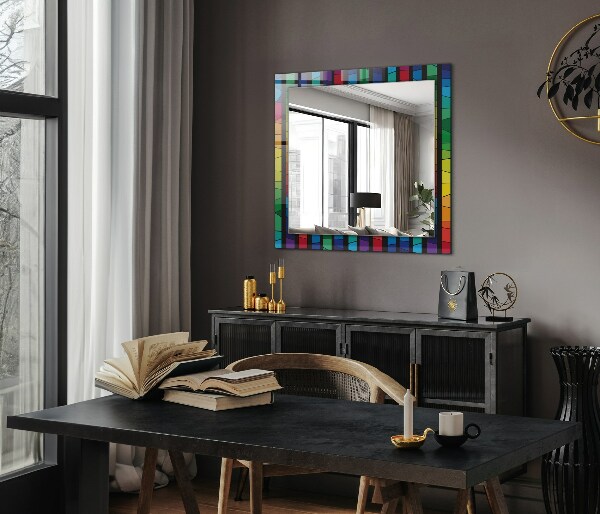 Printed mirror Strips of coloured glass
