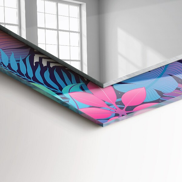 Decorative mirror Coloured tropical leaves