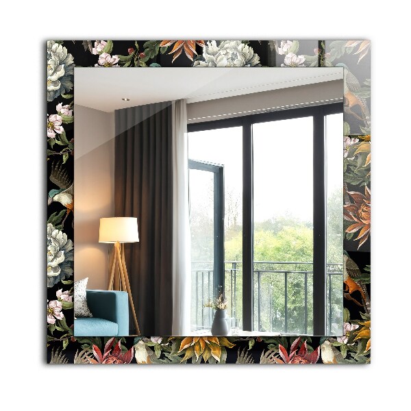 Decorative mirror Flowers and birds