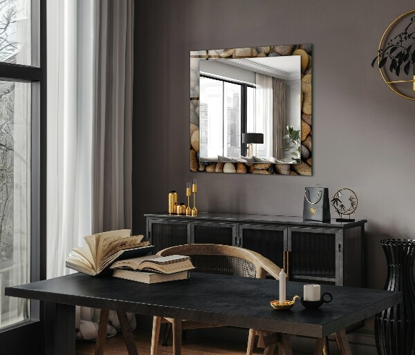 Wall mirror decor Plain coloured stones