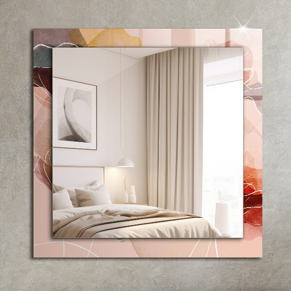 Mirror frame with print Abstract floral motifs