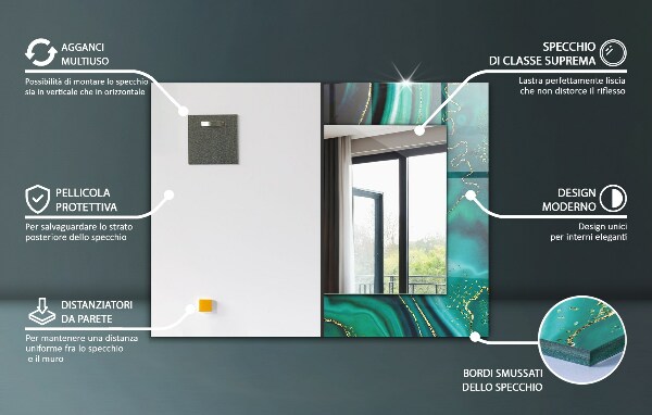 Wall mirror design Ethnic motif in colour