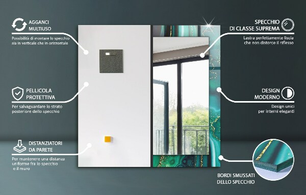 Decorative mirror Abstract marble motif