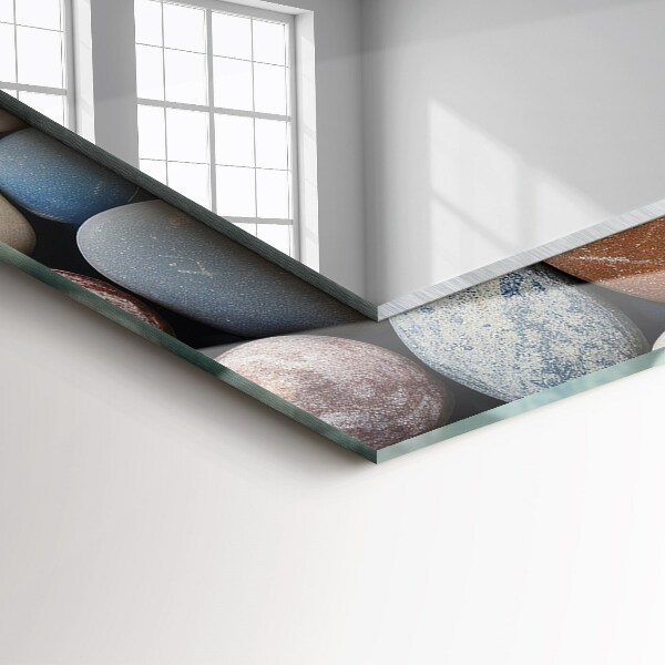 Mirror frame with print Blue abstract pattern