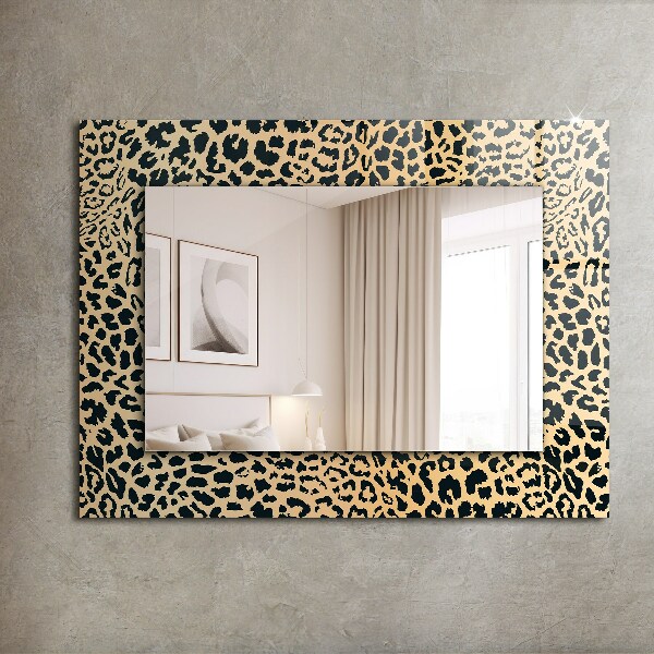 Printed mirror Green wooden planks