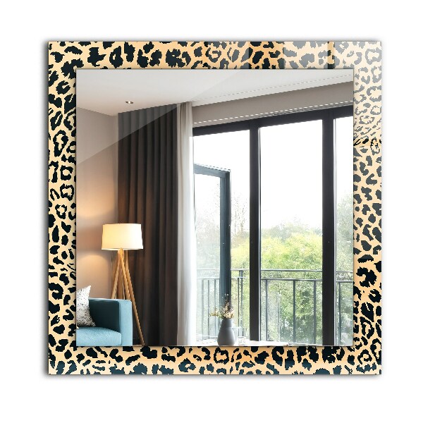 Printed mirror Green wooden planks