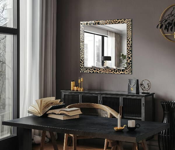Printed mirror Green wooden planks