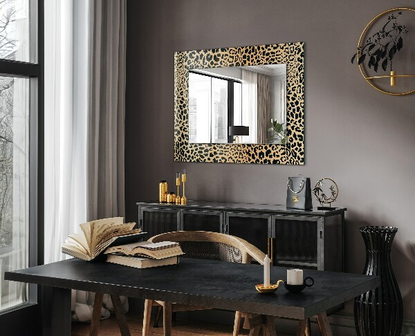 Printed mirror Green wooden planks