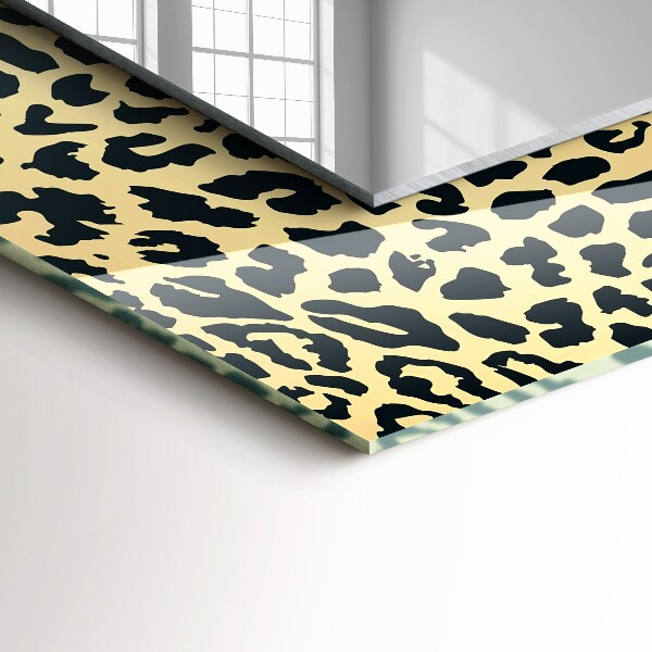 Printed mirror Green wooden planks