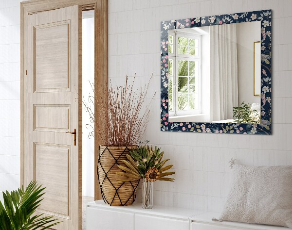 Decorative mirror Leaves with orange pattern