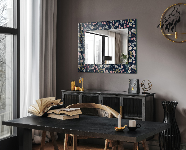 Decorative mirror Leaves with orange pattern