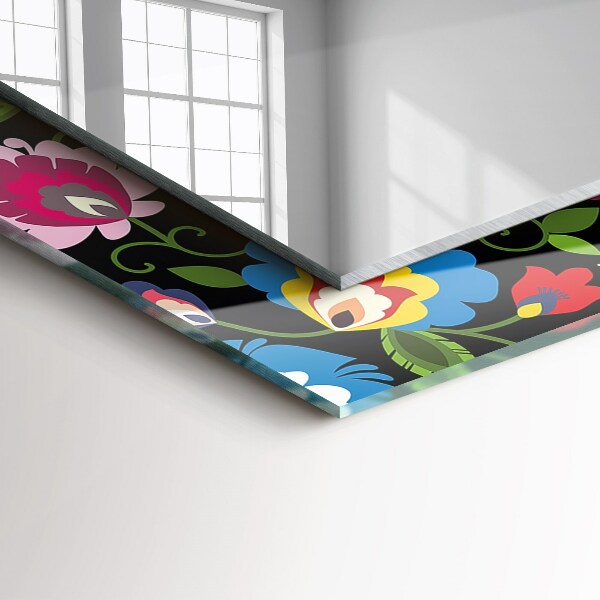 Mirror frame with print Flowers and fruits