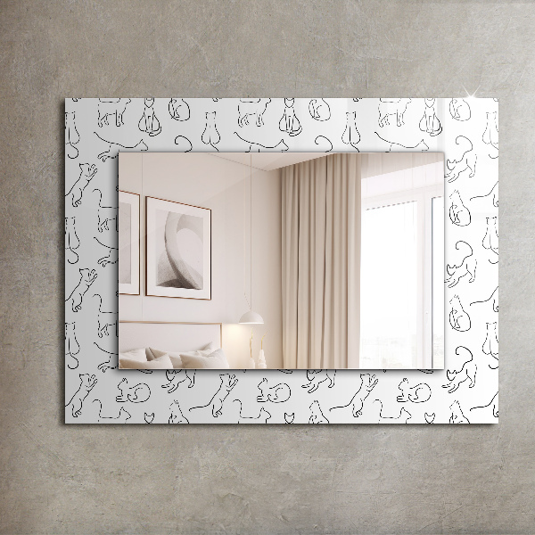 Printed mirror Green leaves