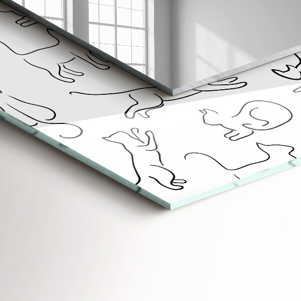 Printed mirror Green leaves