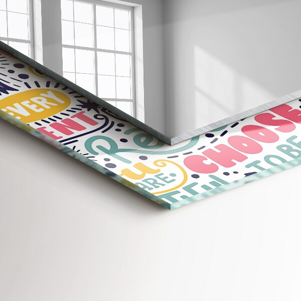 Printed mirror Abstract motifs in orange