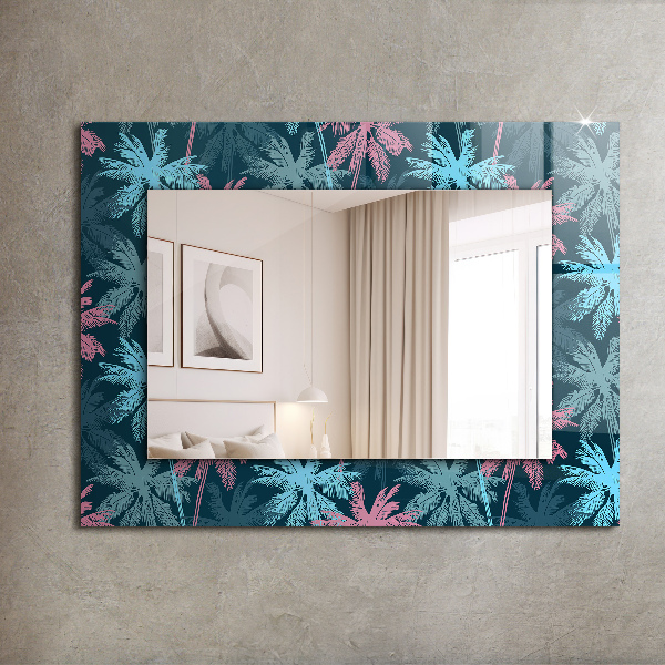Wall mirror decor Textured wooden board