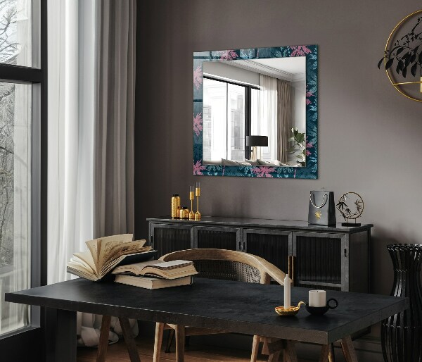 Wall mirror decor Textured wooden board