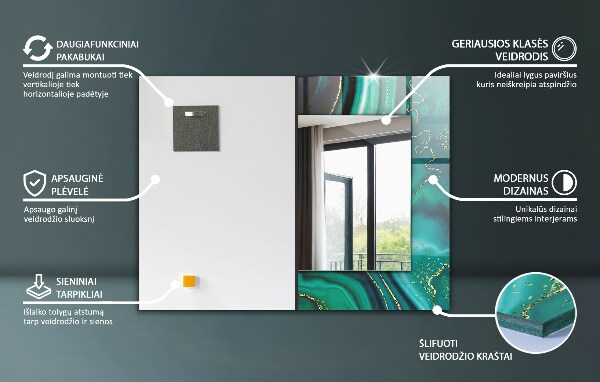 Wall mirror design Pink stars