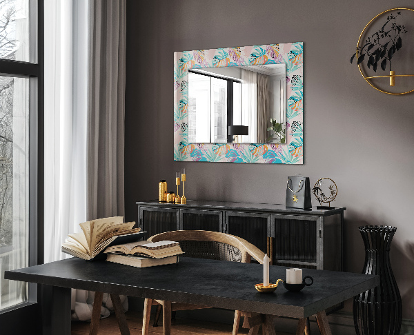 Wall mirror design Abstract coloured waves