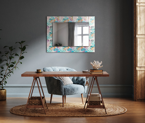 Wall mirror design Abstract coloured waves
