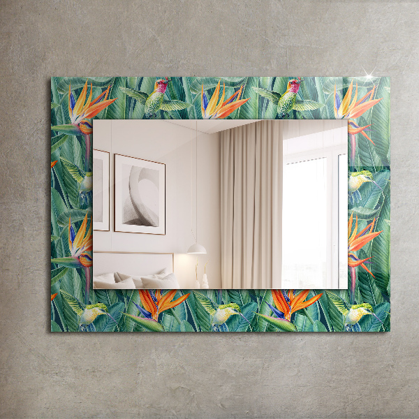 Wall mirror decor Black and grey triangles