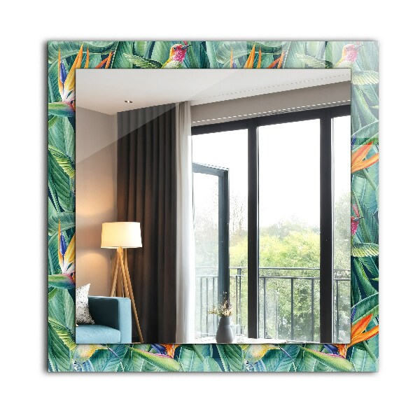 Wall mirror decor Black and grey triangles